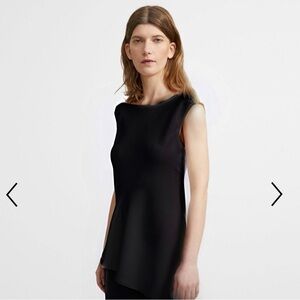 Theory Classic Crepe Open-Neck Draped Top
